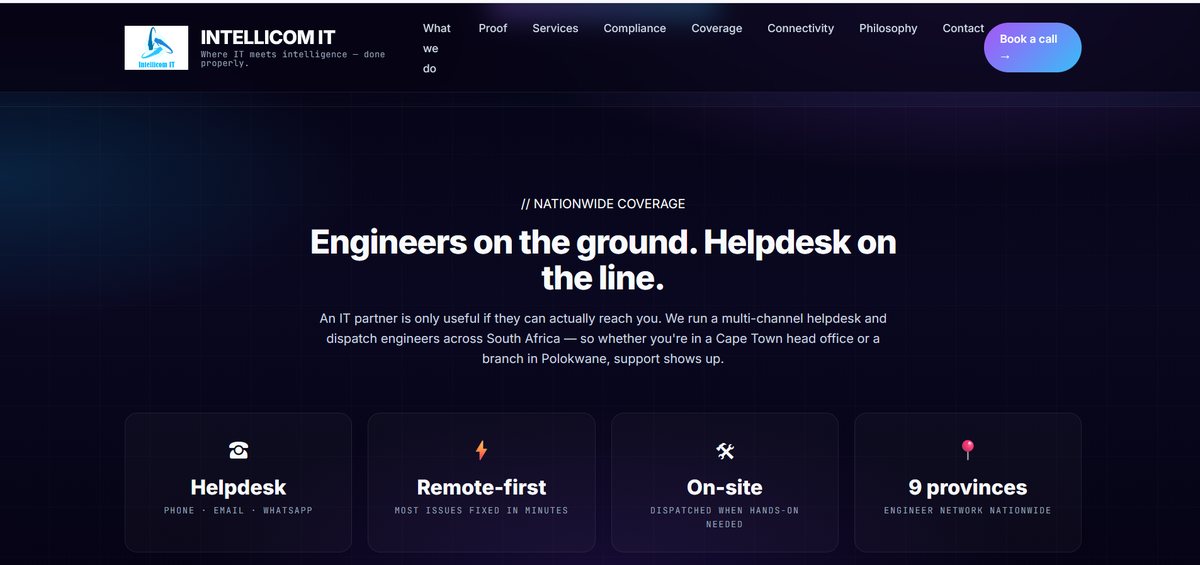The Intellicom IT website